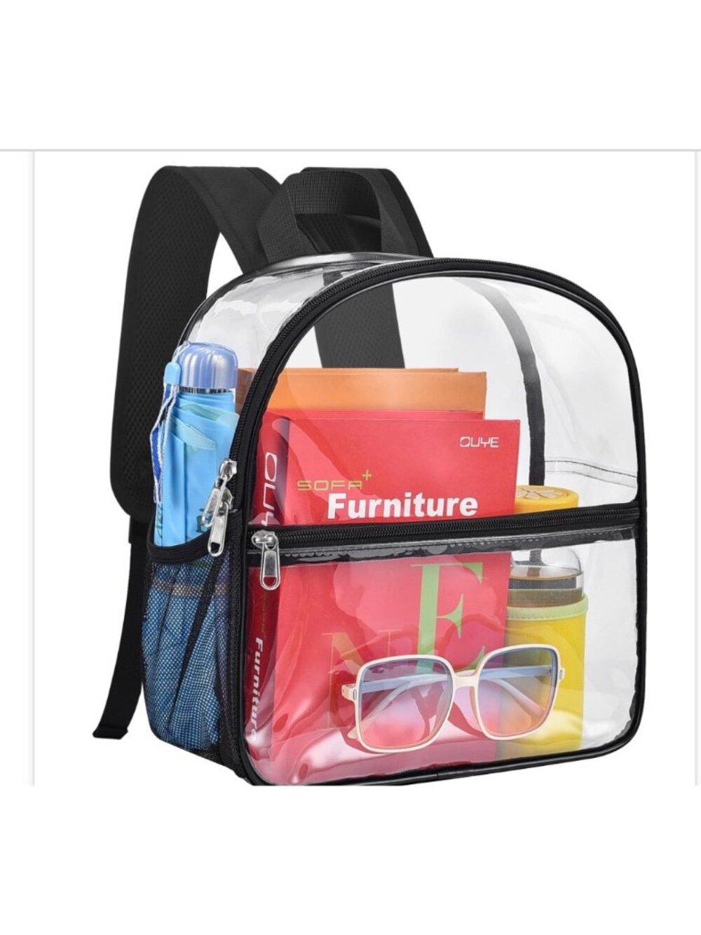 Paxiland Clear Stadium Backpack 12x12x6 School Concert Work Bag Reinforced